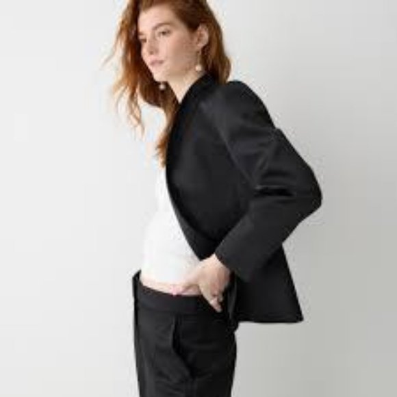 J.Crew Collection Going Out Blazer in Black Satin (NWT) - Picture 7 of 7